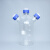 2000ml 废液瓶 HPLC 液相色谱流动相溶剂瓶 蓝色广口瓶 丝口试剂 2升 侧面3口实心盖