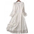 拉夏贝尔（LaChapelle）气质女装时尚法式感白色蕾丝V领春秋中长连衣裙女 S-95斤以下