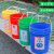 大号户外塑料垃圾桶垃圾彩色分类厨余带盖商用餐饮室外桶 20升-黄色+不带盖 湿垃圾