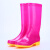 汇特益 水鞋女士 329四色黄底雨鞋 PVC高筒防滑防水雨鞋 耐磨劳保市场纯色雨靴 329紫红色 38 