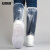 安赛瑞 高筒防雨鞋套 便携防滑防雪防水雨具 非一次性加厚底雨靴套 白色透明 L