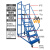 仓库登高车超市货架理货上货平台梯子可移动式踏步梯注塑机上料梯厂家定制 平台离地2.0米【0.7米宽】 灰白