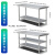 不锈钢304加厚工作台饭店厨房操作台烘培打包切菜桌子长方形定做 强承重 长80宽60高80三层