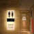 卫生间指示牌发光门牌定制男女洗手间标识牌厕所标志牌带灯WC提示 铝材拉丝黑mdashA2男女款铝材拉 20x10cm