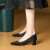 悍风（HumgFeng）品牌法式方头单鞋女2024夏季新款粗跟百搭浅口单鞋女气质小众女鞋 3cm 裸色 34