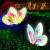 花园摆件仿真发光大蝴蝶雕塑户外园林景观草坪灯装饰园区夜光小品 荧光绿 HY1136-9
