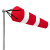 趣行 气象风向袋 风向标加固型风速袋 工厂油气化工企业客户定制户外风向检测（不带立柱）60cm红白款