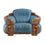 清楠居乌金木沙发 欧式真皮沙发123组合头层牛皮奢华雕花实木家具 （非洲乌金木）1+2+3沙发