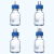 实验室补料瓶 发酵罐1/2/3/4通孔试剂加料瓶 小号中号大号 不锈钢瓶盖补液瓶 蓝盖玻璃瓶单通双通 小号500ml双通