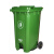 户外垃圾桶商用物业大容量分类家用带盖脚踏环卫桶垃圾箱厨房餐饮 120L特厚中间脚踩带轮（军绿色）