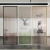 定制玻璃隔断水立方水波纹客厅入户半干湿分离现代简约卫生间 铝合金边框一平方