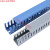 蓝色PVC线槽 阻燃U型配电箱线槽电缆通用防火明装开口齿形行线槽 高25*宽25/100米(蓝色) 2米1根  加厚款