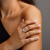 APM Monaco新品银白色星月珍珠戒指 小众设计指环个性食指戒指女 手饰 58码