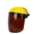 扬笙福适用于电焊防护罩飞溅头戴式脸部面屏打磨焊工防面罩二保氩弧焊帽 黄顶+白屏加厚