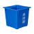 户外商用无盖塑料果壳箱蓝色大号工业垃圾桶加厚正方形60L 果壳箱加厚(45*45*41)