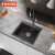 弗兰卡水槽单槽石英石厨房花岗岩洗菜池家用洗碗槽套餐 (石槽(石墨色)+高抛不锈钢抽拉龙