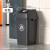 正方形带盖垃圾桶户外商用大容量厨房卫生间餐饮专用2023 60L正方灰色带盖