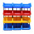 货架斜口分类零件盒组合式物料盒元件盒塑料盒螺丝盒工具箱收纳盒 F2号蓝 250x220x120