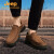 【品牌授权】Jeep（吉普）男鞋2022新品秋冬季男士真皮休闲一脚蹬商务皮鞋厚底舒适懒人鞋男 暗棕 38
