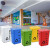 环保圆形分类垃圾桶户外大号可回收收纳桶烤漆有盖铁桶小区果皮箱 26L蓝色