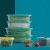 茶花 微波炉饭盒保鲜盒塑料饺子冷冻盒密封盒便当盒食品盒子收纳盒830ml 3支装 蓝色 000005*