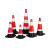 橡胶警示牌路锥反光路障雪糕桶锥形桶隔离墩道路施工安全高速分流 红白伸缩杆