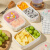 Lissa日本进口水果保鲜盒食品级冰箱收纳盒塑料便当盒便携野餐盒上班族 粉色长款510ml【分隔板可拆移】