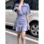 VJMJ紫色牛仔连衣裙女夏季2024新款韩版设计感显瘦鱼尾裙子潮 紫色 高质量现货 s