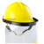LNG加气站耐低温防护面屏防雾防飞溅面罩液氮防冻面屏冲击安全帽 黄色头盔+面屏+支架