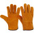 曼睩 二层黄色普通款1副 牛皮电焊手套耐高温防烫加厚加绒耐磨焊工手套ML015