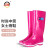 上海牌雨鞋女士高筒舒适PVC耐磨防滑防汛劳保工业防护耐腐蚀耐酸碱食品加工鞋SH333 梅色 39