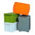 幸蕴大号绿色工业储物箱塑料箱带盖周转箱带轮收纳整理箱-带轮子520*380*320