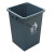 适用垃圾桶无盖塑料工业用公园物业小区分类桶学校幼儿园餐厨果皮箱 20升灰色无盖