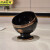 京洲实邦 黑色高脚金美人 陶瓷轻奢小垃圾桶无盖垃圾桶JZSB-9030