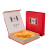 拓进普洱茶357g茶饼盒通用茶叶空礼盒七子饼白茶包装盒单饼收纳盒 韵味蓝色 空盒+手提袋