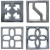 欧格达（OUGEDA）中式庭院围墙镂空砖雕仿古水泥花窗隔断花格装饰影壁方形镂空窗花 4号灰色白色3030