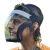 定制适合电焊防护面罩全脸透明高清防尘防晒面罩防油溅面具PC运动骑行面罩 黑框透明片