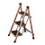 人字梯三步梯加厚多功能折叠梯花架梯便携式可收纳折叠梯 简易D型三步梯 驼色