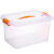 丰稚 储物箱 透明款27L 塑料带提手收纳箱 加厚杂物整理箱