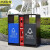 京洲实邦 W款镀锌板两分类 新国标不锈钢分类户外垃圾桶室外垃圾箱上海干湿分类环卫垃圾桶JZSB-1025