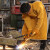 邦固 氩弧焊工作服电焊工防护衣 桔色加长款高领短袖120cm