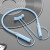 浪魄（LOPPO） 无线蓝牙耳机入耳式挂脖款长待机运动音乐通话适用于OPPO华为VIVO苹果通用生日礼物送男友 蓝色 BT-63 挂脖耳机