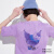优衣库（UNIQLO）女装亲子UT Sanrio三丽鸥印花短袖T恤酷洛米新款470947 72 蓝紫色 165/92A/XL