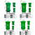 穆运 大垃圾桶240L带轮户外环卫物业小区环保分类塑料带盖翻盖酒店商用 绿色240L加厚带轮款