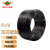 绿灯行 RVV2*2.5平方电线电缆 国标双芯单股铜芯丝软护套线 100米 黑色