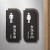 男女卫生间指示牌酒店WC厕所标识牌门牌双面侧装洗手间提示牌 男女竖一对竖   深木纹 16x35cm