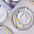 竹木本记北欧釉下彩4.5英寸陶瓷饭碗8个装家用高脚碗防烫粥碗蒸蛋碗景德镇餐具微波炉适用 4.5英寸风逸碗8个