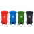 圣路欧C  垃圾桶蓝色脚踏垃圾桶环卫分类物业小区室外户外酒店商用塑料带盖100U型号 550*470*840mm  