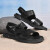 七匹狼（SEPTWOLVES）男鞋凉鞋男2024夏季新款外穿沙滩鞋防滑防臭凉拖两用 黑色 38 (标准皮鞋尺码)