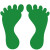 卡英 脚印地贴 小脚丫贴纸 学校台阶贴地板楼梯贴 25cm绿色(1对）